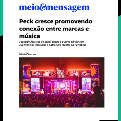 MEIO E MENSAGEM PARA FESTIVAL PECK