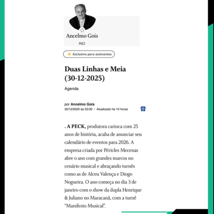 ANCELMO GOIS PARA PECK