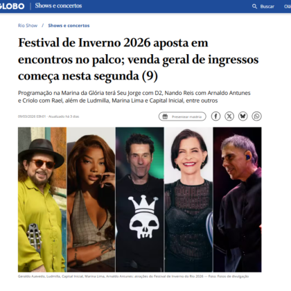 RIO SHOW PARA FESTIVAL DE INVERNO RIO